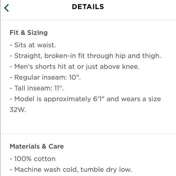 Old Navy Men’s Straight Lived-in Khaki Non-stretch Shorts 10” Size 42 - Picture 4 of 9